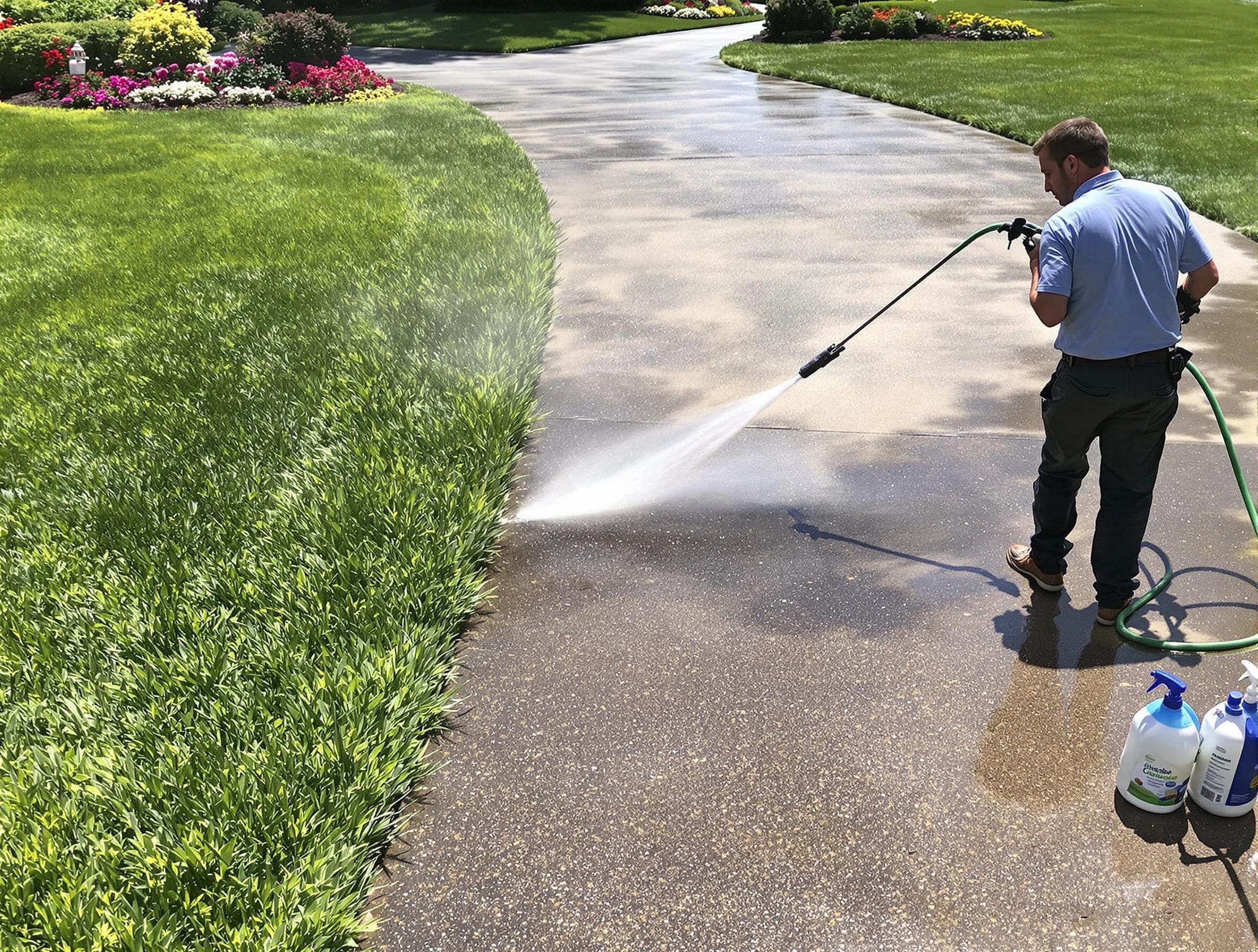 Before and after pressure washing by Parma Power Washing in Parma